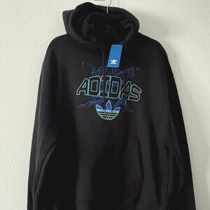 Adidas Originals Men’s Black Pullover Hoodie Trefoil Logo Size Large